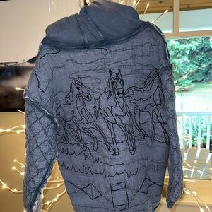 We The Free Blue Horse Sweatshirt